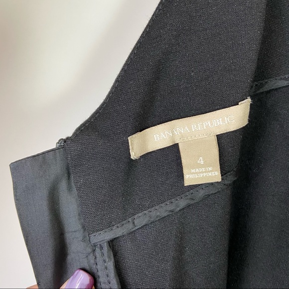 Banana Republic Size 4 Black Sleeveless Ponte Thick Stretch Knit Peplum Dress - Picture 7 of 8